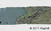 Satellite Panoramic Map of Pelluhue, semi-desaturated