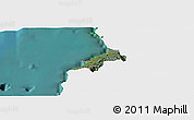 Satellite Panoramic Map of Pelluhue, single color outside