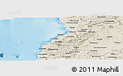 Shaded Relief Panoramic Map of Pelluhue