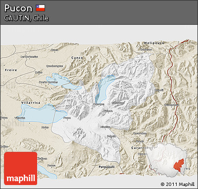 Classic Style 3D Map of Pucon