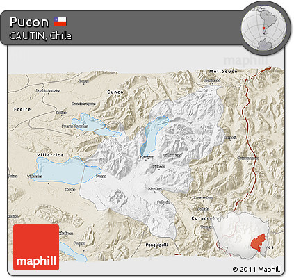 Classic Style 3D Map of Pucon