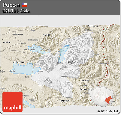 Classic Style 3D Map of Pucon