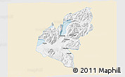 Classic Style 3D Map of Pucon, single color outside
