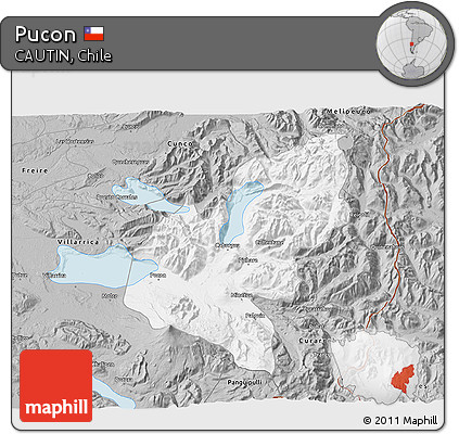 Gray 3D Map of Pucon
