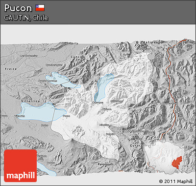 Gray 3D Map of Pucon