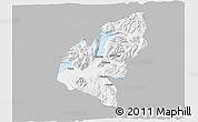 Gray 3D Map of Pucon, single color outside
