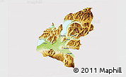 Physical 3D Map of Pucon, cropped outside
