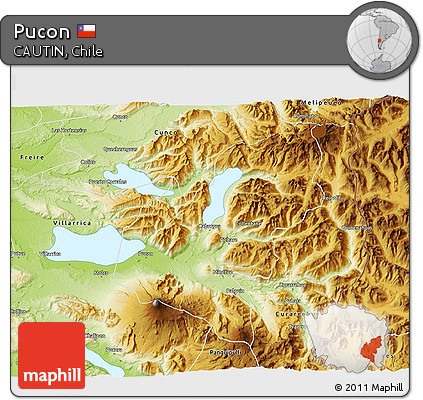 Physical 3D Map of Pucon
