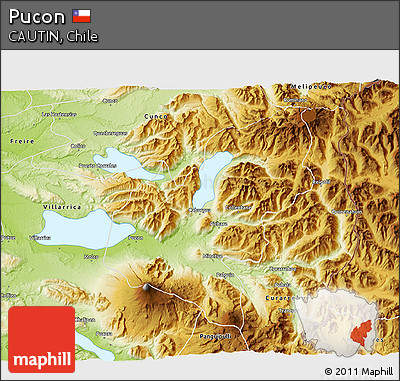 Physical 3D Map of Pucon