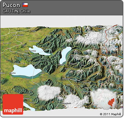 Satellite 3D Map of Pucon