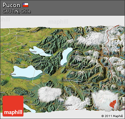 Satellite 3D Map of Pucon