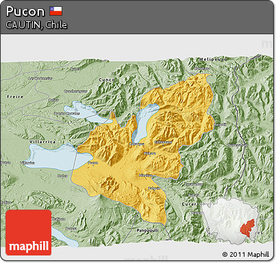 Savanna Style 3D Map of Pucon