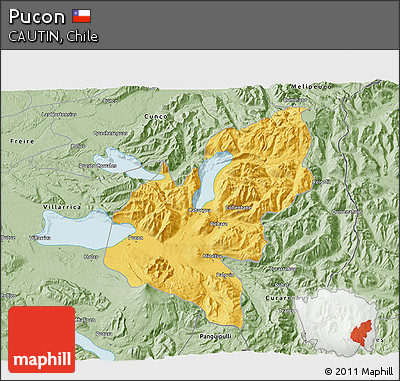 Savanna Style 3D Map of Pucon