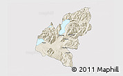 Shaded Relief 3D Map of Pucon, cropped outside