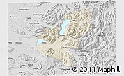 Shaded Relief 3D Map of Pucon, desaturated