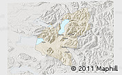 Shaded Relief 3D Map of Pucon, lighten, semi-desaturated