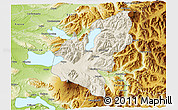 Shaded Relief 3D Map of Pucon, physical outside