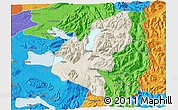 Shaded Relief 3D Map of Pucon, political outside
