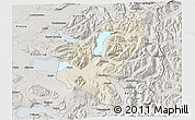 Shaded Relief 3D Map of Pucon, semi-desaturated