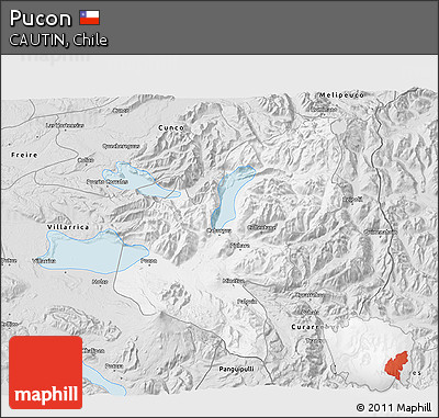 Silver Style 3D Map of Pucon