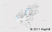 Silver Style 3D Map of Pucon, single color outside