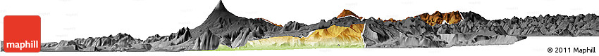 Physical Horizon Map of Pucon, darken, desaturated
