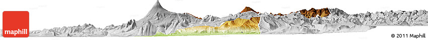 Physical Horizon Map of Pucon, lighten, desaturated