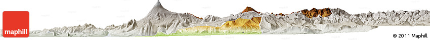 Physical Horizon Map of Pucon, lighten, semi-desaturated