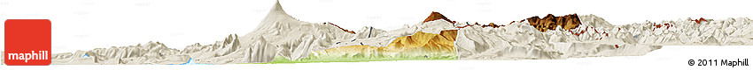 Physical Horizon Map of Pucon, shaded relief outside