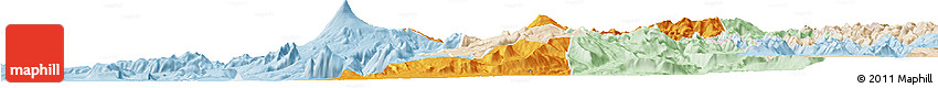 Political Horizon Map of Pucon, lighten