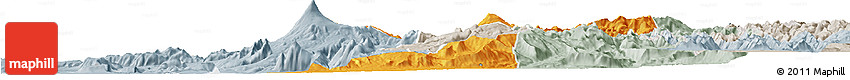Political Horizon Map of Pucon, lighten, semi-desaturated