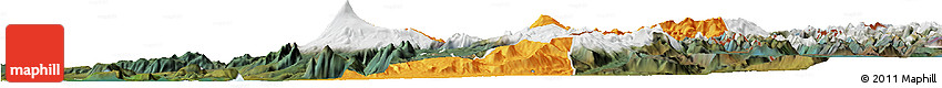 Political Horizon Map of Pucon, satellite outside