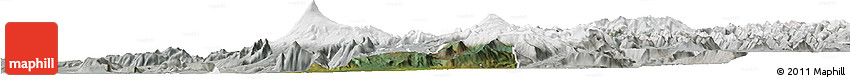 Satellite Horizon Map of Pucon, lighten, semi-desaturated