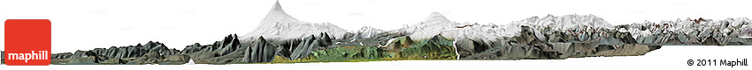 Satellite Horizon Map of Pucon, semi-desaturated