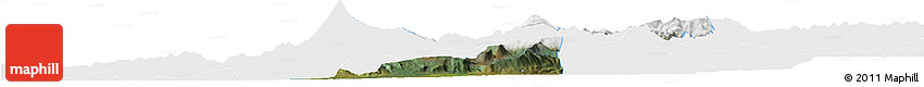 Satellite Horizon Map of Pucon, single color outside