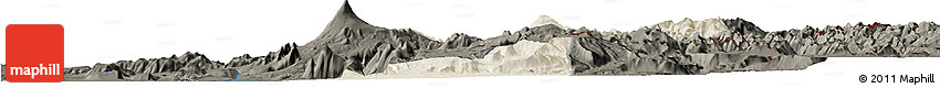 Shaded Relief Horizon Map of Pucon, darken