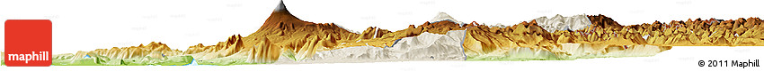 Shaded Relief Horizon Map of Pucon, physical outside