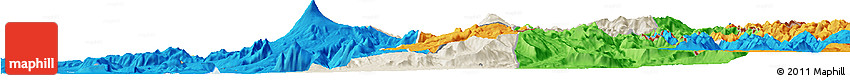 Shaded Relief Horizon Map of Pucon, political outside