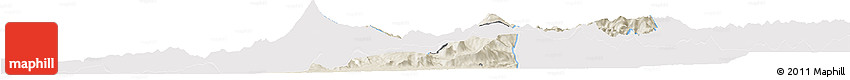 Shaded Relief Horizon Map of Pucon, single color outside