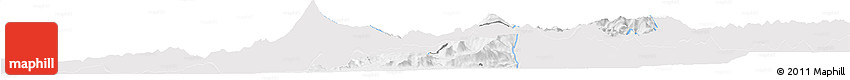 Silver Style Horizon Map of Pucon, single color outside