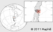Blank Location Map of Pucon, highlighted country, highlighted parent region