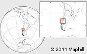 Blank Location Map of Pucon, highlighted parent region, within the entire country