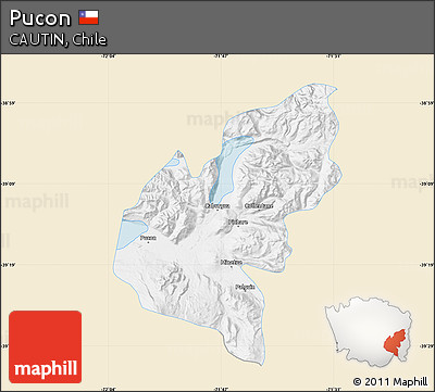 Classic Style Map of Pucon, single color outside