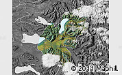 Satellite Map of Pucon, desaturated