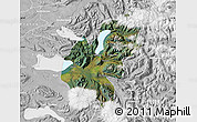 Satellite Map of Pucon, lighten, desaturated