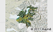 Satellite Map of Pucon, lighten