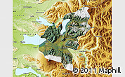 Satellite Map of Pucon, physical outside