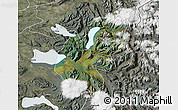 Satellite Map of Pucon, semi-desaturated