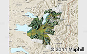 Satellite Map of Pucon, shaded relief outside