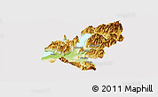 Physical Panoramic Map of Pucon, cropped outside